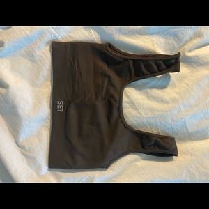Chocolate brown set active sports bra